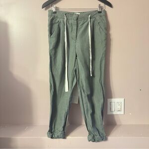 Aritzia Wilfred Allant Drawstring Green Trouser Women Size 0